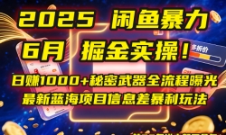 （14964期）2025闲鱼暴力掘金实操！日赚1000+秘密武器全流程曝光，最新蓝海项目信...