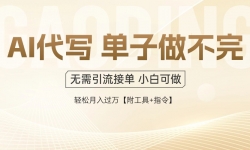 （14892期）AI代写接单，一单一结多劳多得，当天做当天见收益，单子接不完，日入多...