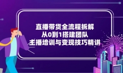 （15004期）直播带货全流程拆解：从0到1搭建团队，主播培训与变现技巧精讲