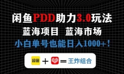 （14517期）闲鱼卖拼多多助力项目，蓝海市场新手也能单号日入1000+