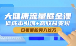 （14811期）大健康流量掘金课，低成本引流+高收益变现，日引百粉月入过万