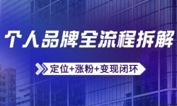 （14799期）个人品牌全流程拆解：定位+涨粉+变现闭环，微信生态运营与资源整合