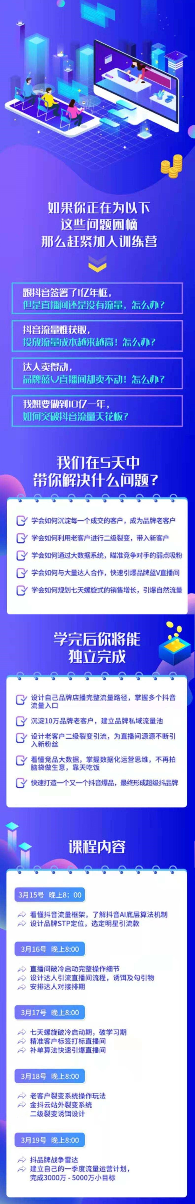 【勇锶1967期】抖品牌店播5天流量训练营：28天从0做到1650万抖音品牌店播玩法揭秘插图(1)