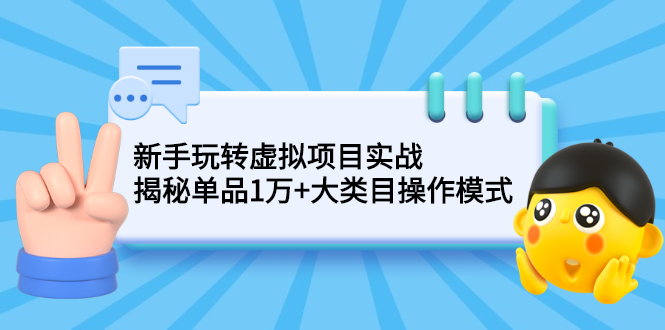 新手玩转虚拟项目实战，揭秘单品1万+大类目操作模式【视频课程】