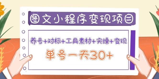 图文案小程序变现项目：养号+对标+工具素材+实操+变现，单号一天30+