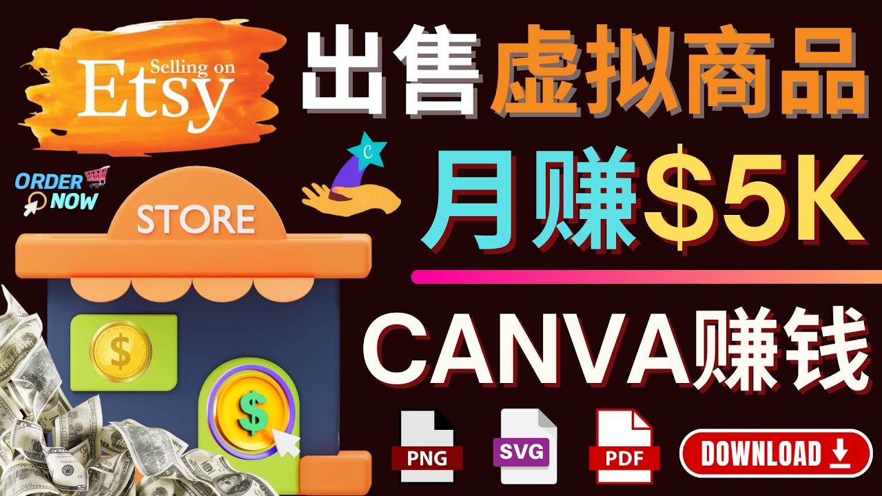 通过Etsy出售Canva模板，简单，收益高，月赚5000美元