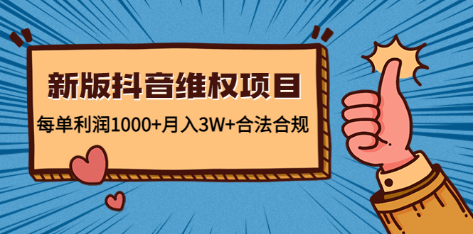 新版抖音维全项目：每单利润1000+月入3W+合法合规！