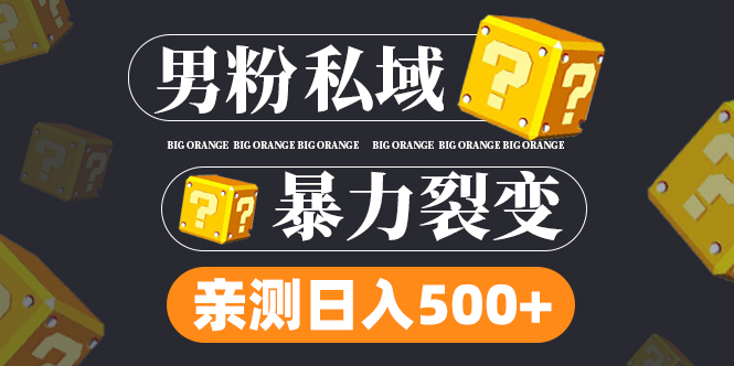 男粉私域项目：亲测男粉裂变日入500+（视频教程）