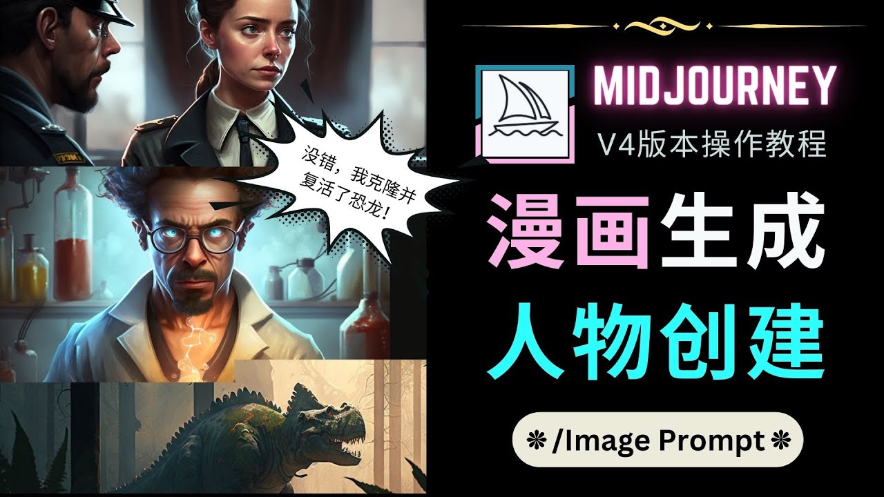 Midjourney V4版本教程：2个简单参数，完成漫画生成，人物创建