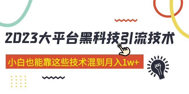 价值4899的2023大平台黑科技引流技术 小白也能靠这些技术混到月入1w+29节课-19资源网-冒泡网-中赚网论坛