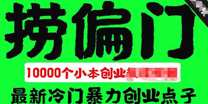 164千款捞偏门小本创业小项目，总有一款适合你【无水印】