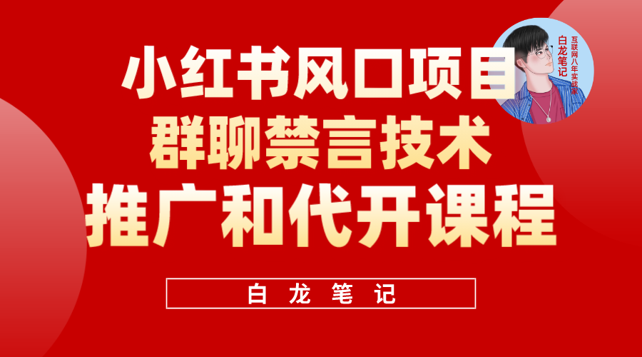 小红书风口项目日入300+，小红书群聊禁言技术代开项目，适合新手