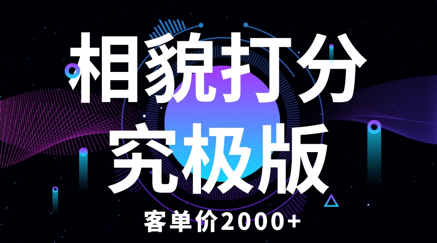 相貌打分究极版，客单价2000+纯新手小白就可的项目