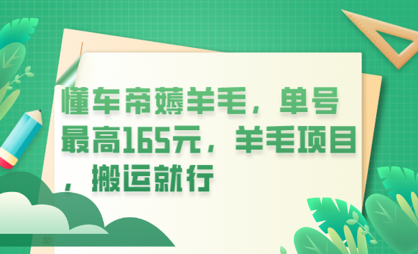 懂车帝薅羊毛，单号最高165元，羊毛项目，搬运就行-空投项目发布网