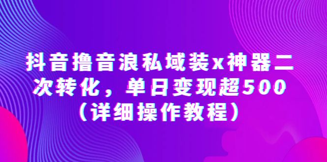 抖音撸音浪私域装x神器二次转化，单日变现超500（详细操作教程）--皓收集 | 网创宝典