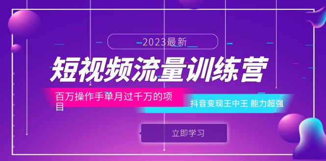 短视频流量训练营：百万手单月过千万的项目：抖音变现王中王 能力超强