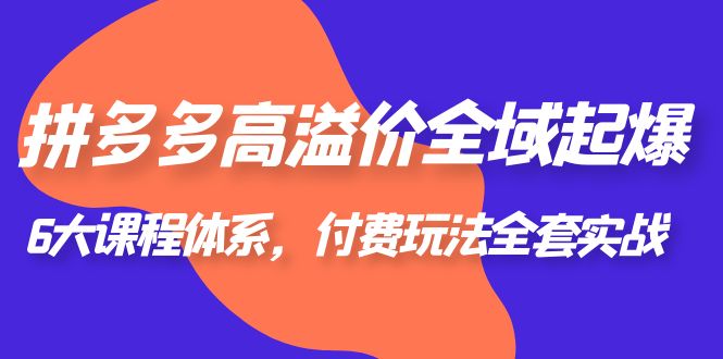 696拼多多-高溢价 全域 起爆，6大课程体系，付费玩法全套实战！