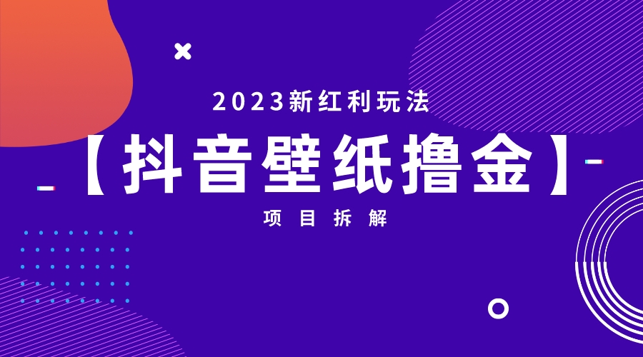 960新红利玩法：抖音壁纸撸金项目