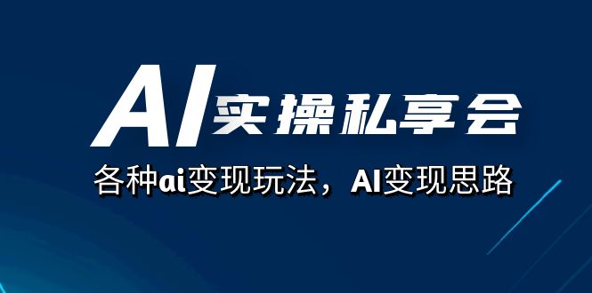 AI实操私享会，各种ai变现玩法，AI变现思路（67节课）-微众资源