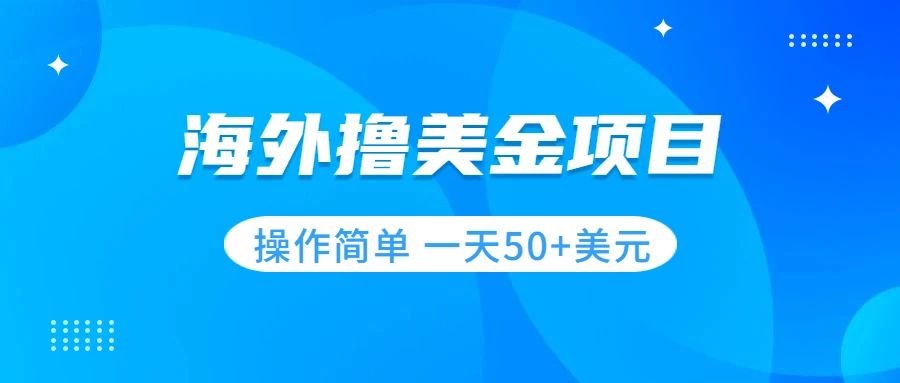 撸美金项目 无门槛 简单 小白一天50+美刀