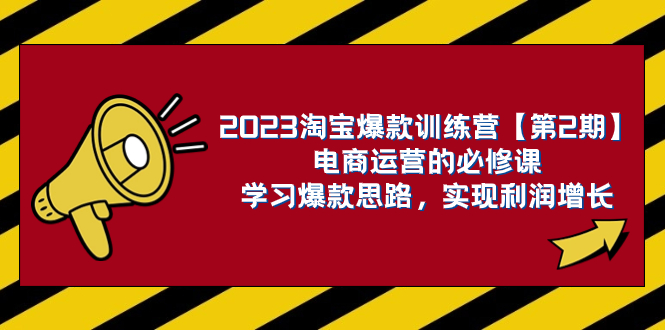 2023淘宝爆款训练营【第2期】电商运营的必修课，学习爆款思路 实现利润增长-微众资源