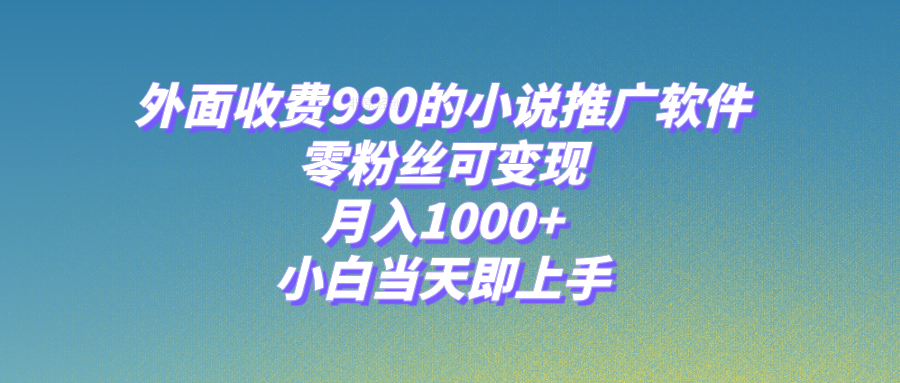 小说推广软件，零粉丝可变现，月入1000+，小白当天即上手【附189G素材】-微众资源