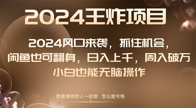 (8401期)2024风口项目来袭,抓住机会,闲鱼也可翻身,日入上千,周入破万,小白...