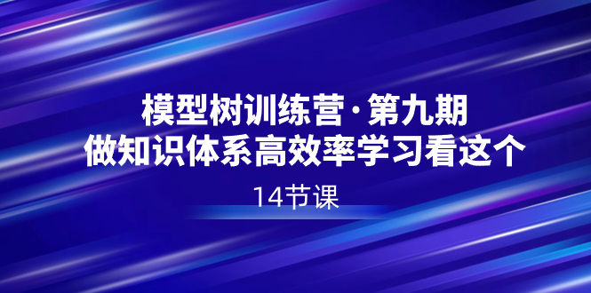 模型树特训营·第九期，做知识体系高效率学习看这个（14节课）-微众资源