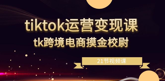 tiktok运营变现课，tk跨境电商摸金校尉（21节视频课）-微众资源