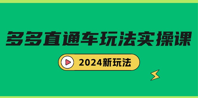 多多直通车玩法实战课，2024新玩法（7节课）-微众资源