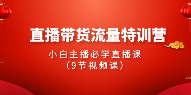 2024直播带货流量特训营，小白主播必学直播课（9节视频课）-微众资源