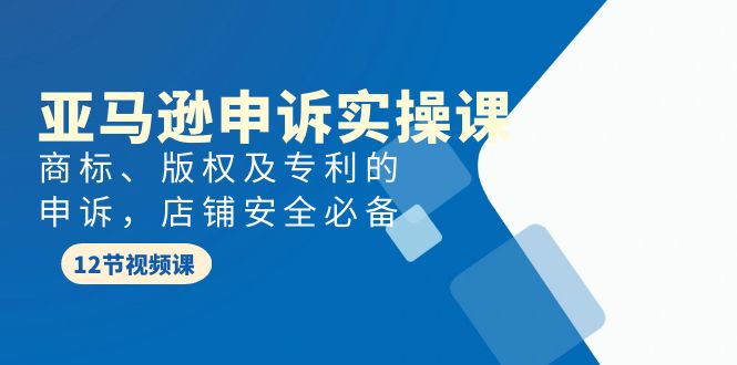 亚马逊-申诉实战课，商标、版权及专利的申诉，店铺安全必备-微众资源