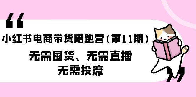 小红书电商带货陪跑营(第11期)无需囤货、无需直播、无需投流（送往期10套）-微众资源
