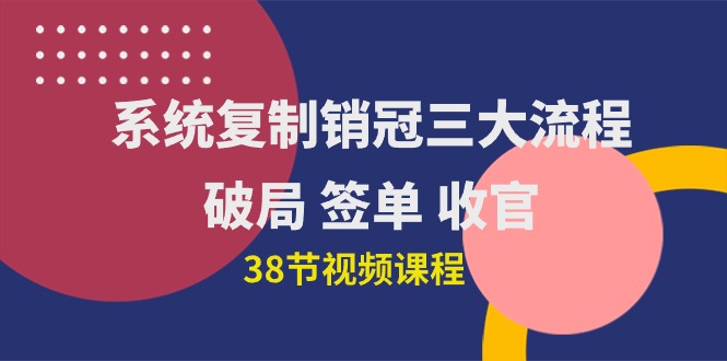 系统复制 销冠三大流程，破局 签单 收官（38节视频课）-微众资源