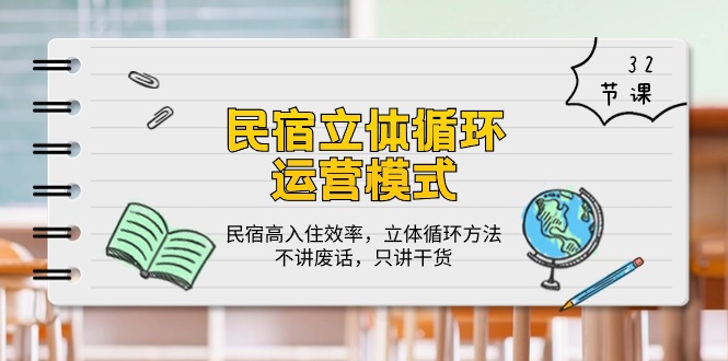 民宿 立体循环运营模式：民宿高入住效率，立体循环方法，只讲干货（32节）-微众资源