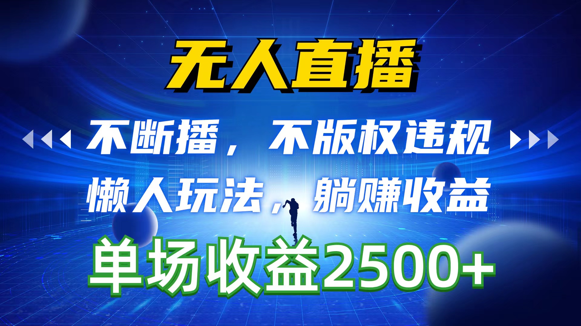 无人直播，不断播，不版权违规，懒人玩法，躺赚收益，一场直播收益2500+--皓收集 | 网创宝典