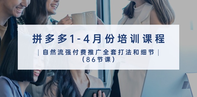 拼多多1-4月份培训课程，自然流强付费推广全套打法和细节（86节课）-微众资源