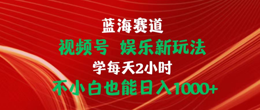 蓝海赛道视频号 娱乐新玩法每天2小时小白也能日入1000+-微众资源