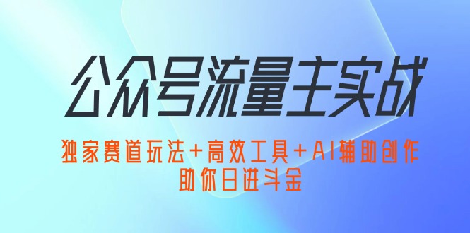 公众号流量主实战：独家赛道玩法+高效工具+AI辅助创作，助你日进斗金--皓收集 | 网创宝典