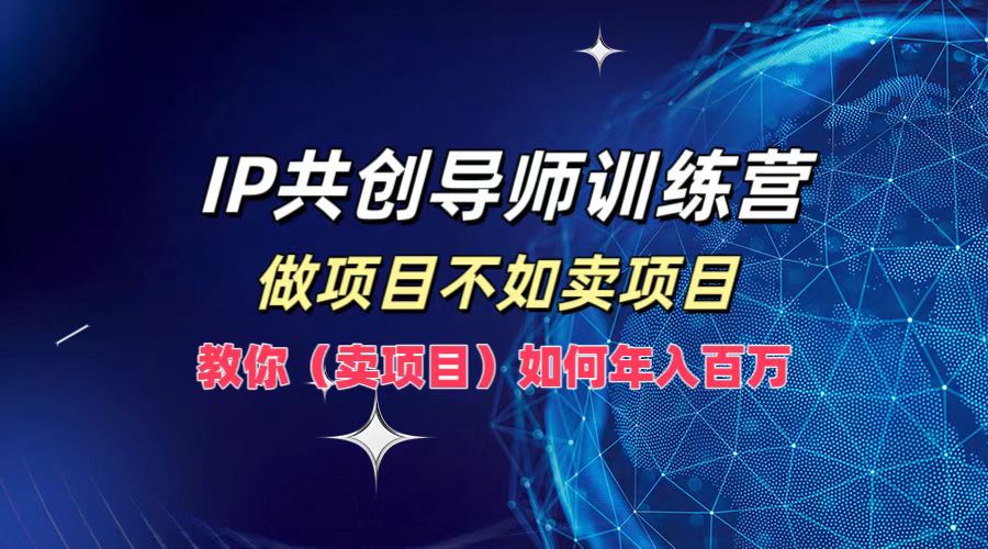 IP共创导师训练营，做项目不如卖项目，教你（卖项目）如何实现年入百万--皓收集 | 网创宝典