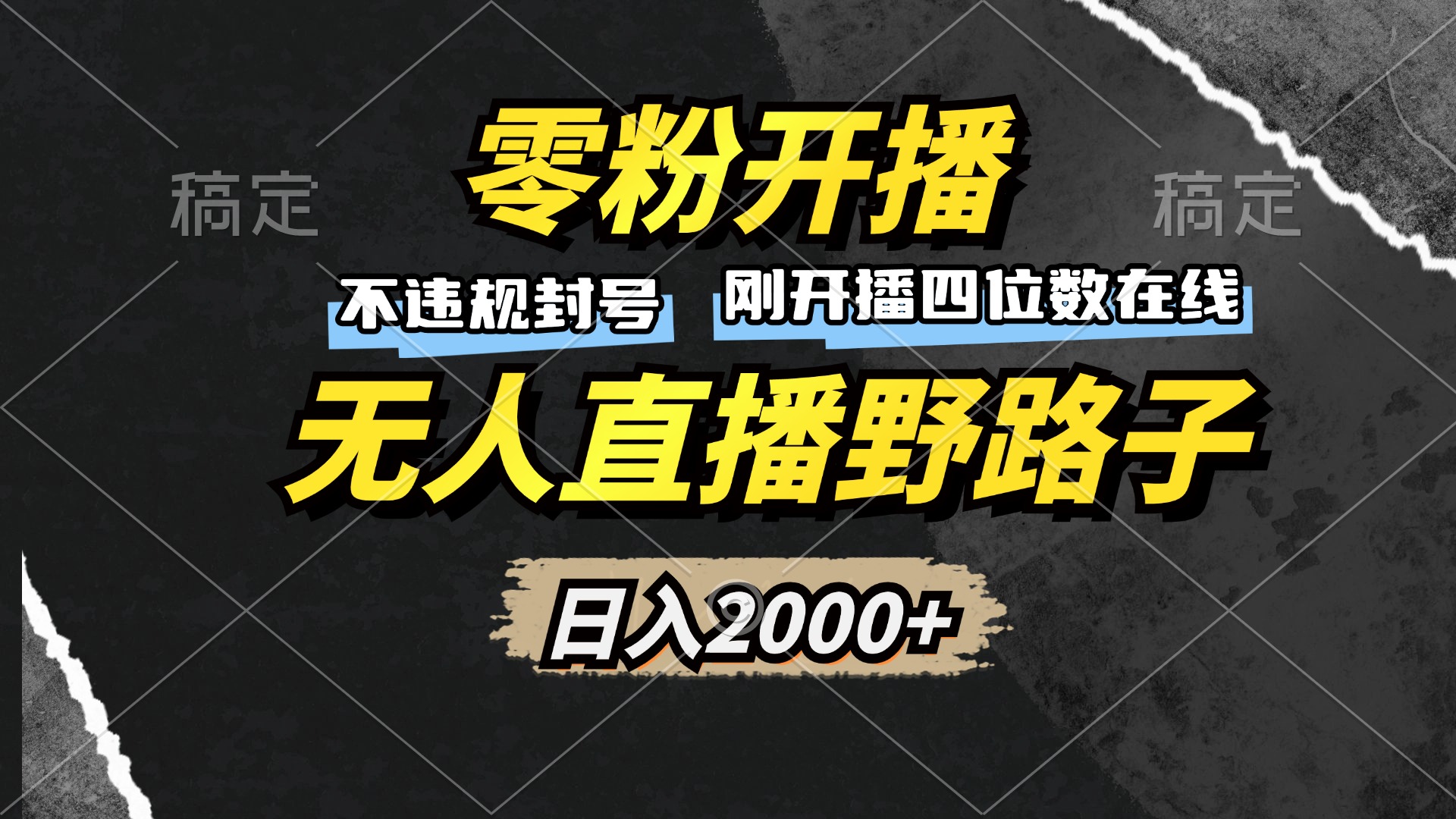 （13292期）零粉开播，无人直播野路子，日入2000+，不违规封号，躺赚收益！-小白兔技术部落