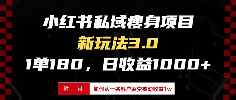 （13348期）小红书瘦身项目3.0模式，新手小白日赚收益1000+（附从一名客户裂变收益…-小白兔技术部落