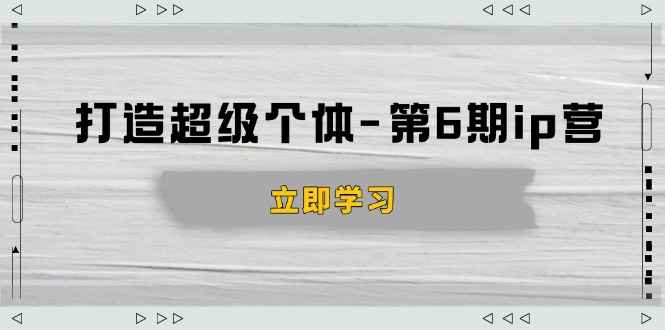 打造 超级个体-第6期ip营：商业认知,产品设计,成交演练,解决知识变现难题_酷乐网