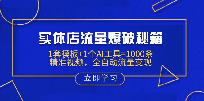 实体店流量爆破秘籍：1套模板+1个AI工具=1000条精准视频，全自动流量变现_酷乐网