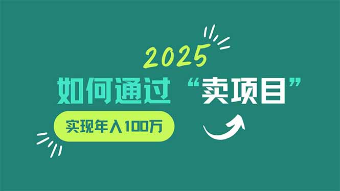 2025年如何通过“卖项目”实现年入100万_酷乐网