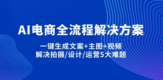 AI电商全流程解决方案,一键生成文案+主图+视频,解决拍摄/设计/运营5大难题_酷乐网