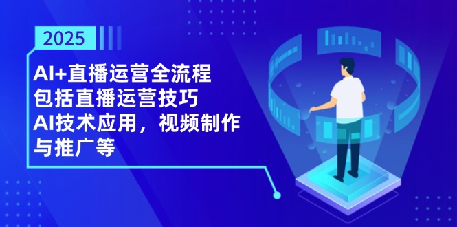 2025AI+直播运营全流程，包括直播运营技巧，AI技术应用，视频制作与推广等_酷乐网