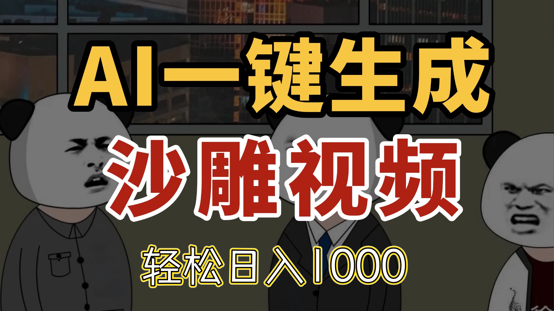 AI一键生成沙雕视频，一条视频千万播放，轻松日入1000-951博客