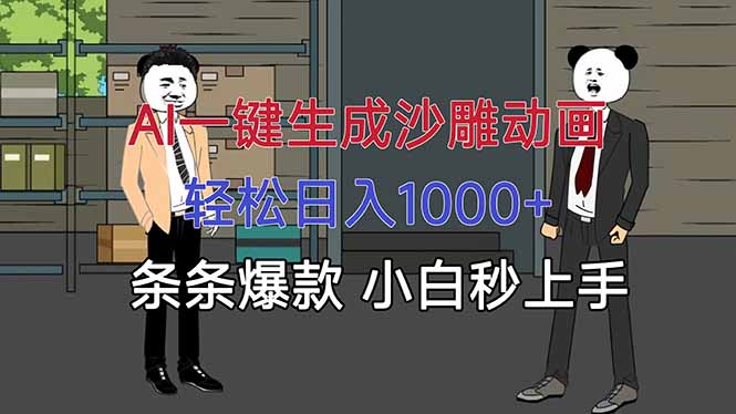 AI一键生成沙雕动画，轻松日入1000+，条条爆款，小白秒上手_酷乐网