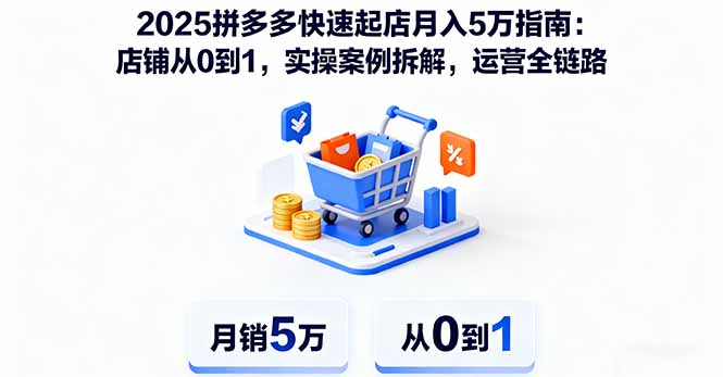 2025拼多多快速起店月入5万指南：店铺从0到1，实操案例拆解，运营全链路_酷乐网